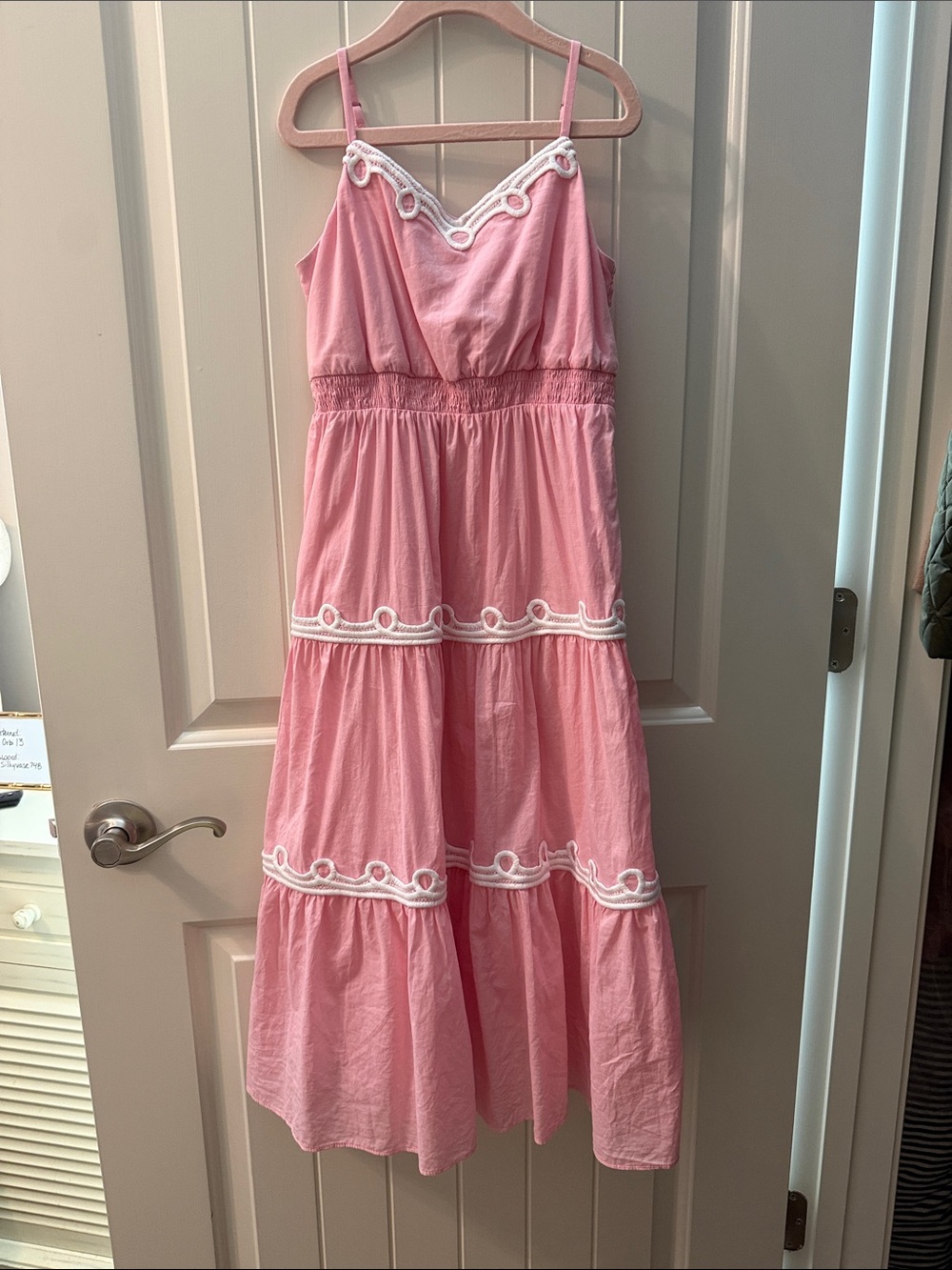 Lilly Pulitzer Pink Tiered Sundress with White Trim